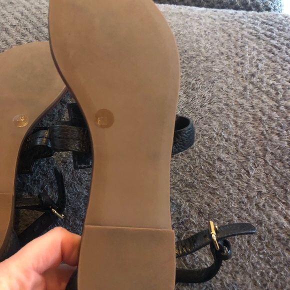 Tory Burch Black Leather Sandals (worn once)